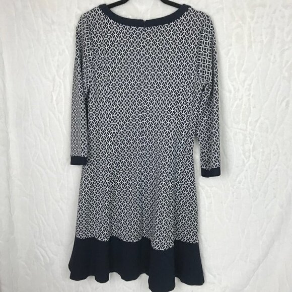 Elizah J Navy Blue And White Floral Like Print Size 14 - Picture 6 of 9